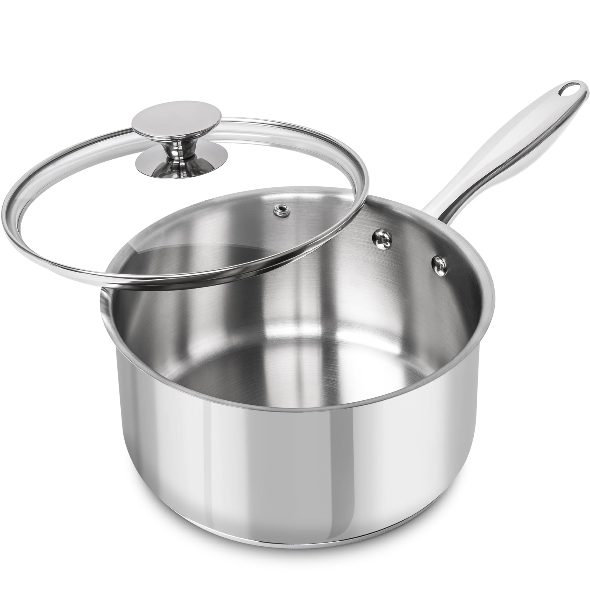MICHELANGELO Stainless Steel Saucepan Set 1Qt & 2Qt, Premium German